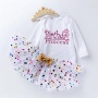 Wholesale Boutique Baby Long Sleeve Princess Birthday Dresses With Hair Accessory