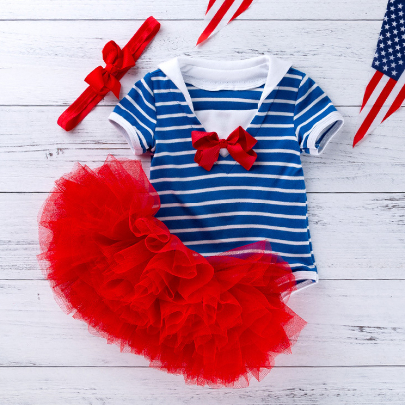 2021 Infant 4th of July baby outfit tutu bloomer set