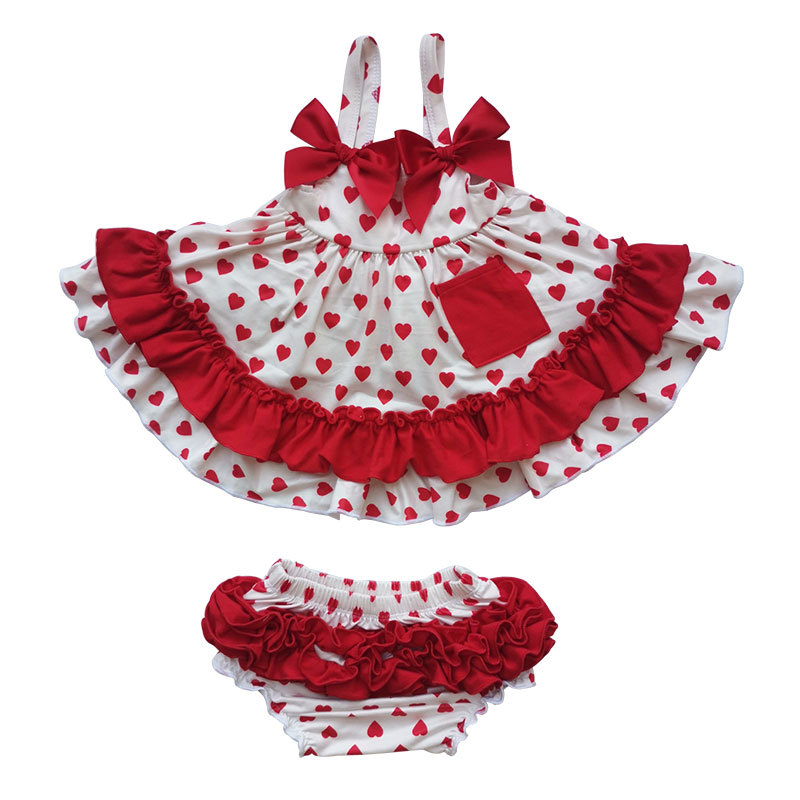Summer Baby Girls Ruffles Polka Dots Clothes Tops And Shorts Outfits Set