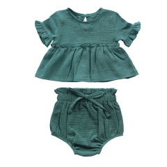 Baby Girl Soft Cotton Top With Bloomer Clothing Set 