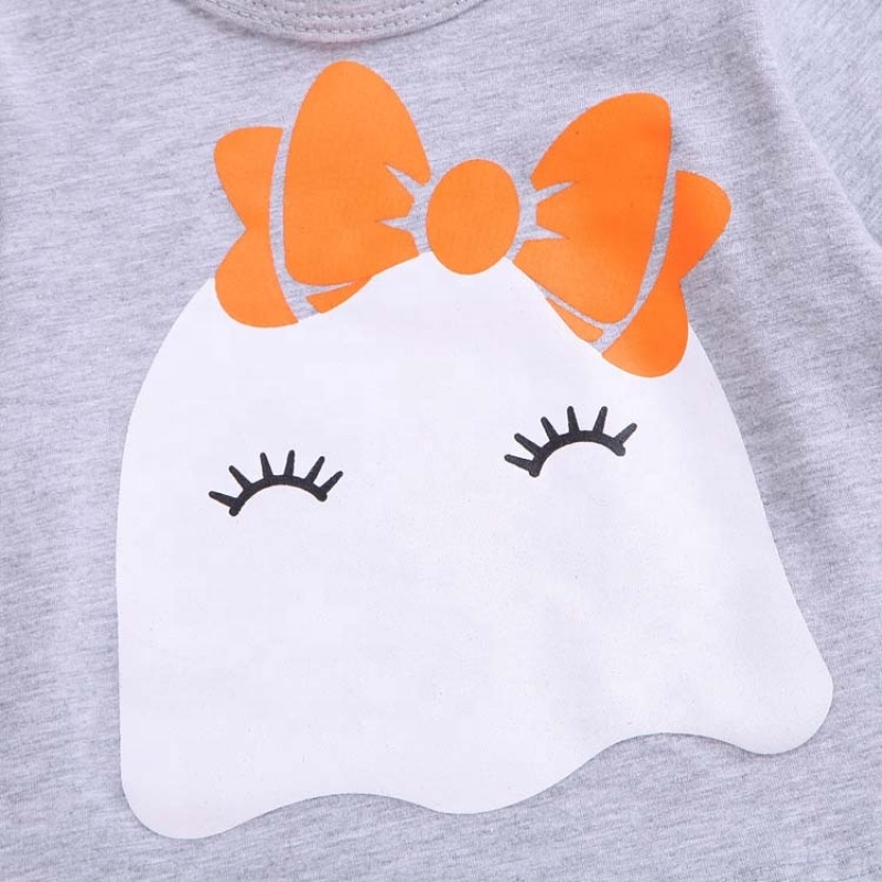 2021 wholesale cute baby girl fashion tops and pants halloween flare sleeve romper