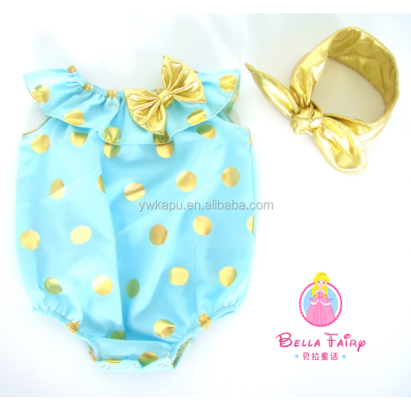 wholesale baby girls seaside bella cotton romper, with snaps closure on bottom