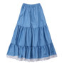 KAPU Boutique cotton toddler girl long pleated denim skirt baby girl jean skirt