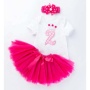Wholesale Baby Girl Birthday Romper With Tulle Tutu Skirts And Headband 
