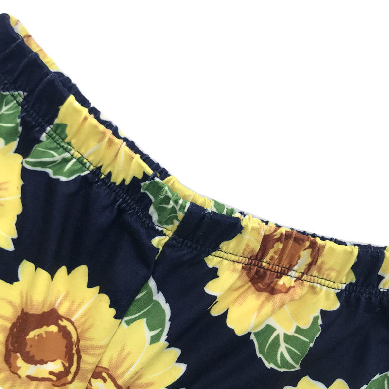Baby Ruffle Bell Bottom Sunflower Pants For 0-8 Years Girls