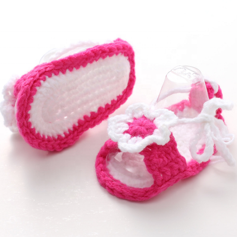 wholesale soft cheap newborn handmade baby crochet wool shoes