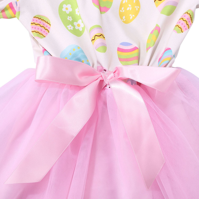 Popular wholesale short sleeve Easter bunny eggs printed baby girl dress