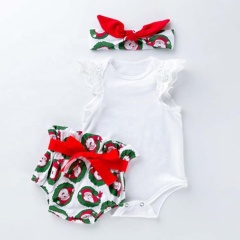 2021 fall halloween cotton sleeveless white romper baby girl new born set