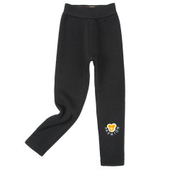 KAPU Winter Black Plain Cotton warm kids girl leggings