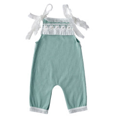 2020 fall ribbed cotton lace long newborn baby pants romper photograph clothes