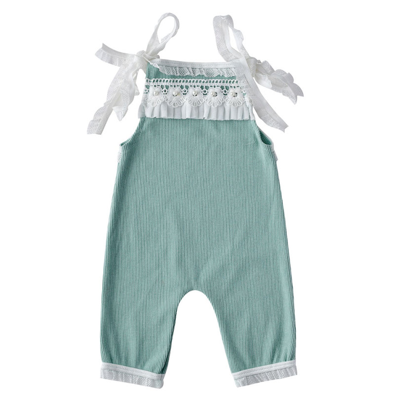 2020 fall ribbed cotton lace long newborn baby pants romper photograph clothes
