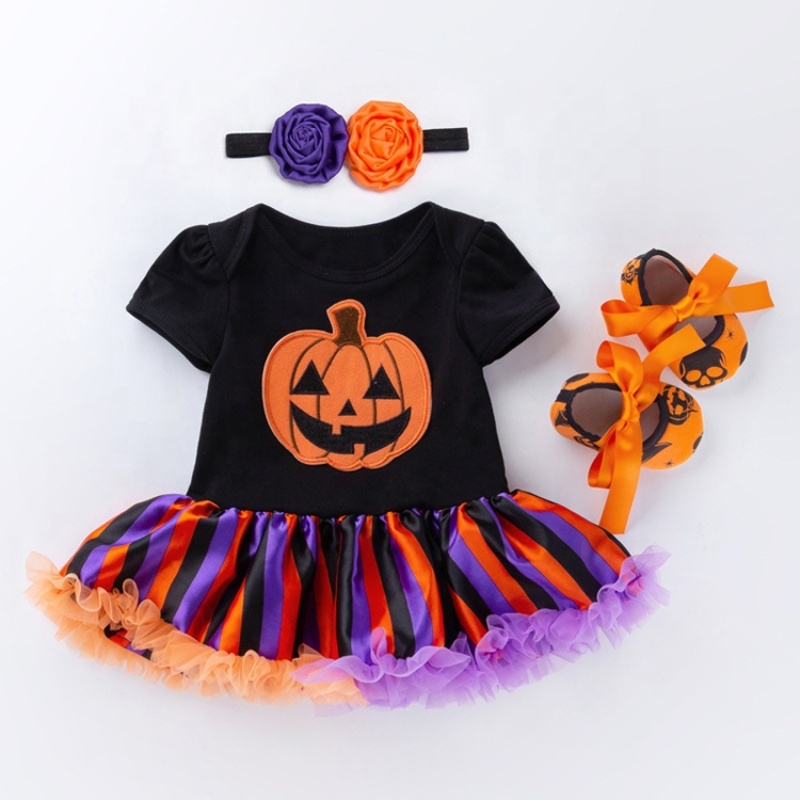 Wholesale fancy punk tutu dress 1 year pettiskirt  3 piece set baby garments clothing