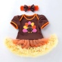 2021 summer thanksgiving day cute breathable baby cotton  tutu romper dress