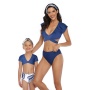 2021 Amazon Hot black blue sexy adies kids bikini 3 pieces beach wear