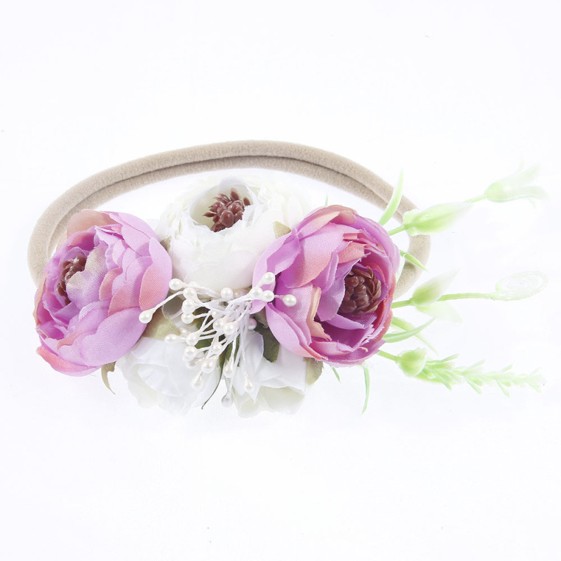 Handmade Nylon Baby Girl Headband with Flower