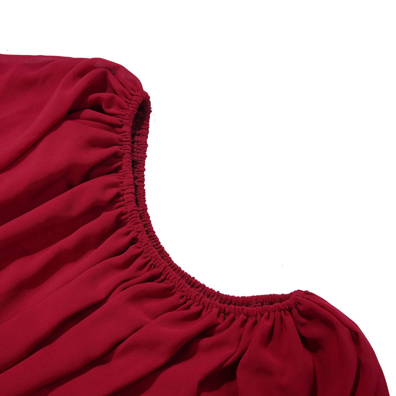 Red Polyester Cute Chiffon Children Baby Girl High Bell Top toddler