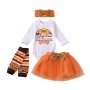 2021 thanksgiving day high quality baby tutu skirt  leg warmers romper sets