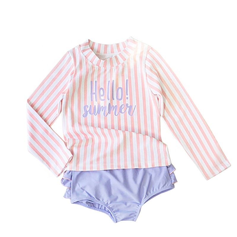 USA teen swimwear kids fringed  2 piece lady bikini set