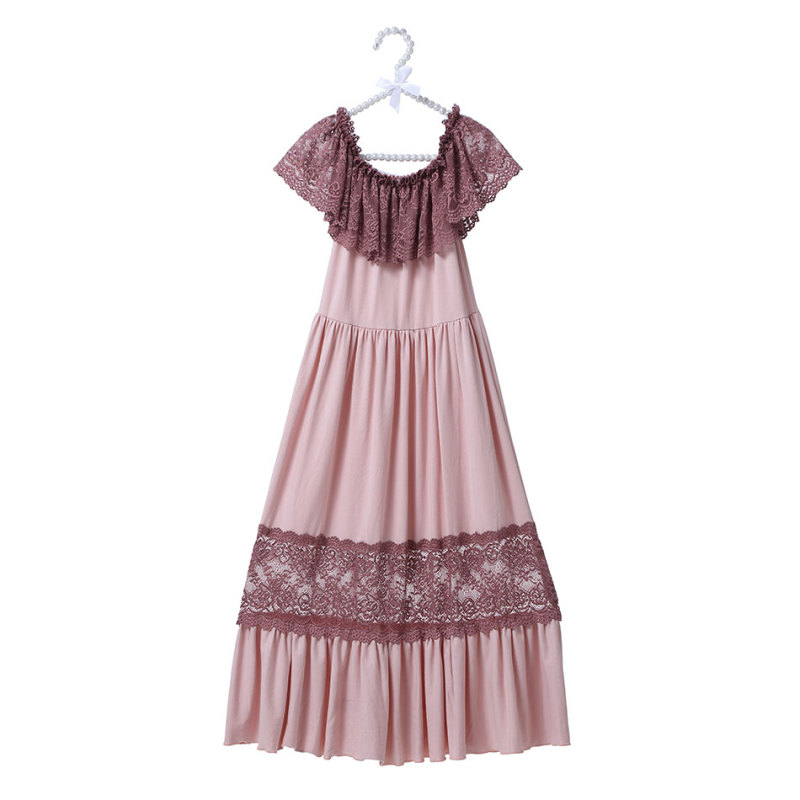 Wholesale Newest Boutique Baby Girl Long Maxi Lace Dress