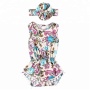 2019 Newborn Baby Girls Cotton Floral Romper Jumpsuit with Headband