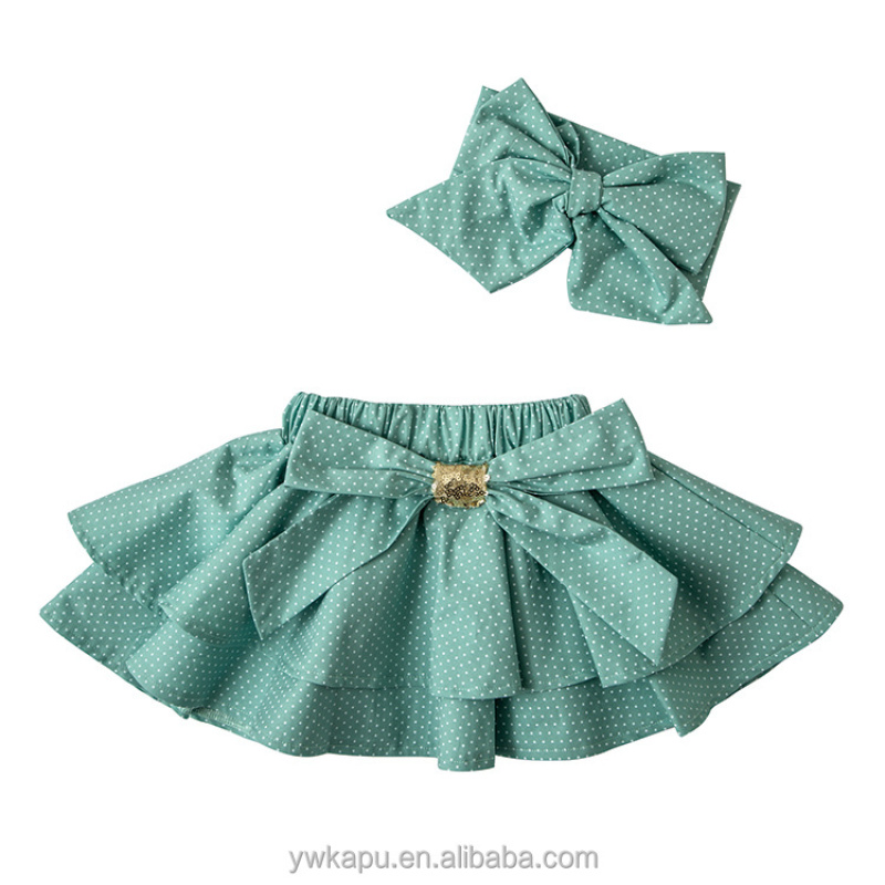 Wholesale Polka Dot Fashion Mini Skirt Headband Set For Girls