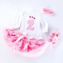 Wholesale Kids Birthday Bodysuit And Petti Skirts With Baby Shoes And Headband Set