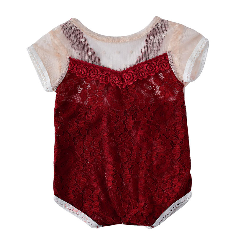 Newborn Flower Lace Romper Infant Baby Girl Ruffled  Short Sleeveless Jumpsuit  clothes