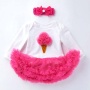 Factory Sale High Quality Cotton Baby Girl Romper With Tulle Tutu Dress And Headband 