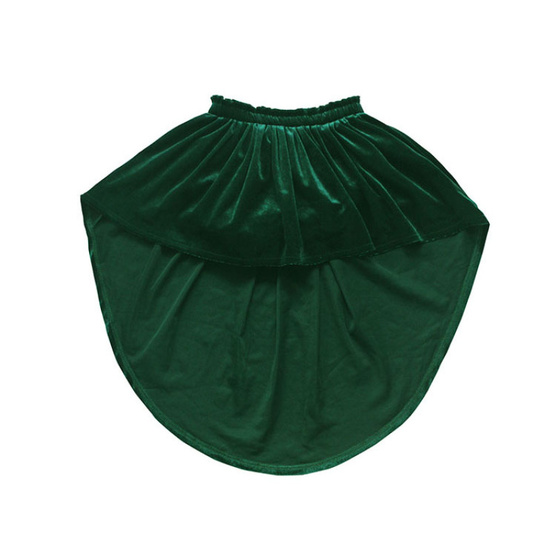 Factory latest design poinsettia high low irregular christmas girls kids skirts