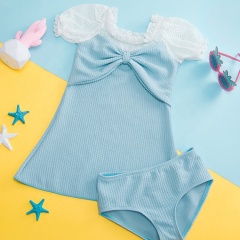 Wholesale long sleeve blue kids swimwear baby designer custom swimsuits
