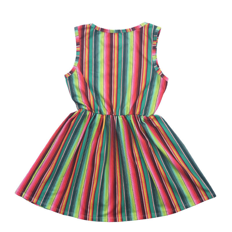 Factory Sale Children Stripe Girl Sleeveless Dresses For Summer 