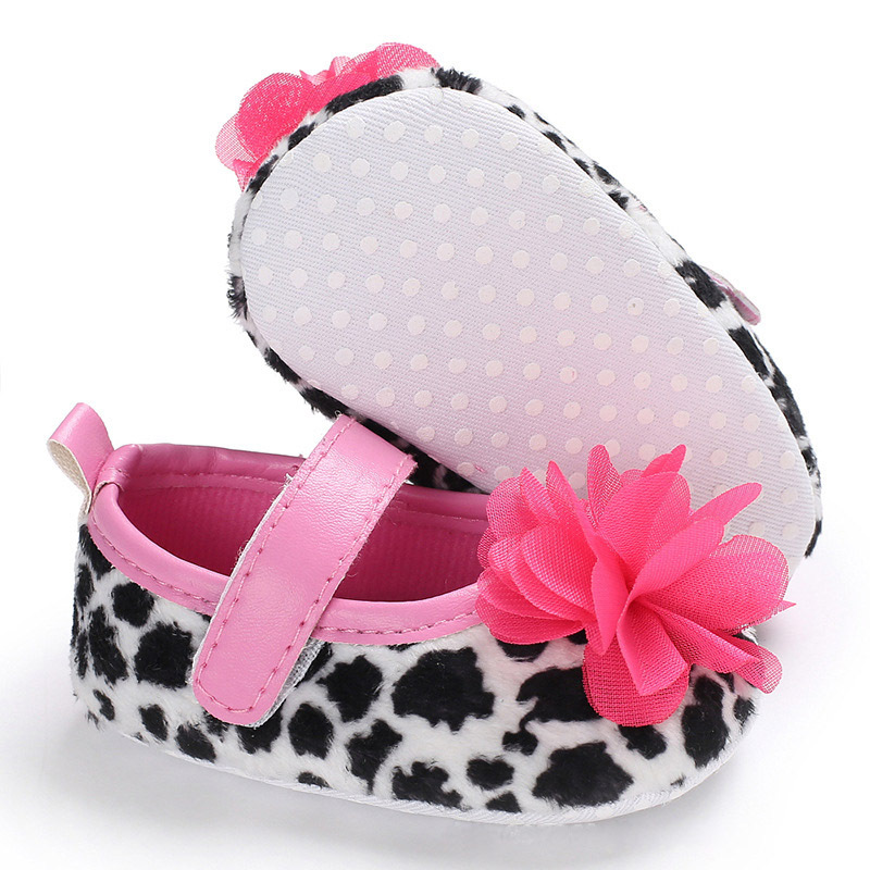 Promotional Korea Style Fancy Leopard Print Baby Toddlers Girls Shoes for Autumn and Spring