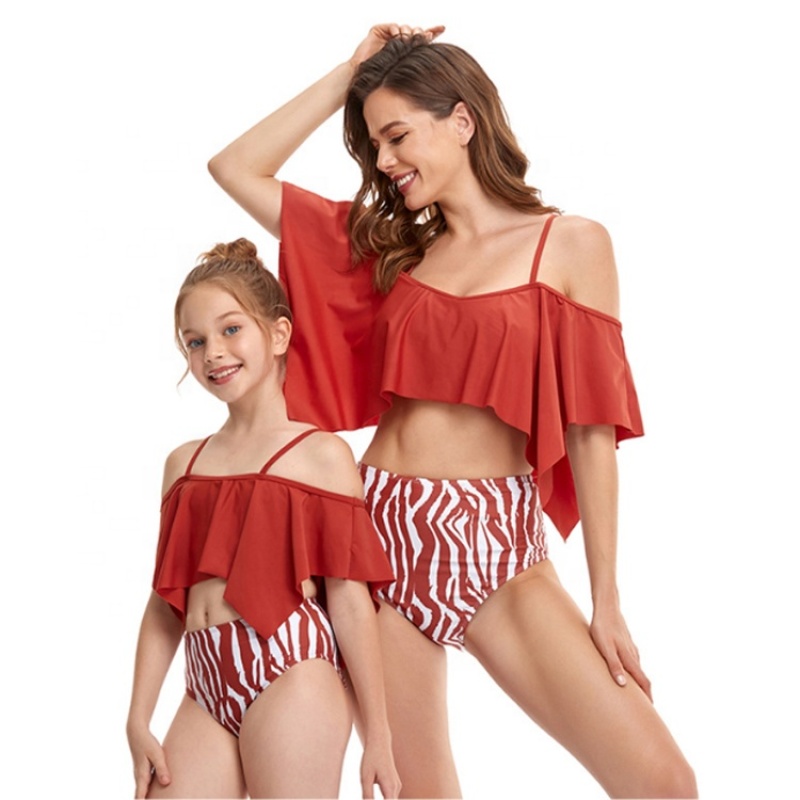 Wholesale fashion high waisted kids designer swimsuit women