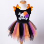 New arrival halloween baby vest sleeveless trendy punk toddler tulle pleated skirt