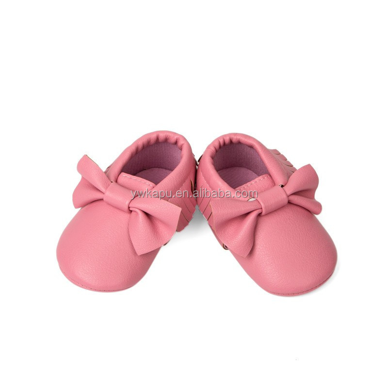 Top Sale Color Optional Baby Moccasins Soft Sole Baby Shoes With Lovely Bow
