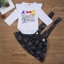 2021 halloween trendy ruffle toddler girl Letter suspender dress
