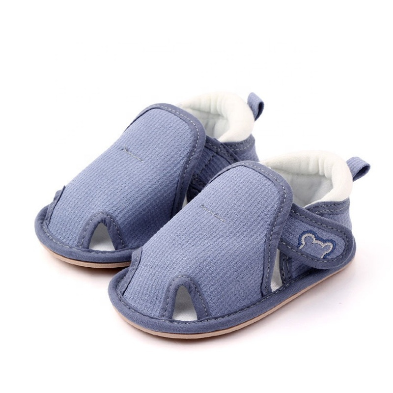 Hot selling baby solid color breathable shoes cotton outdoor sandals