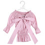 High  Quality Fashion  Baby Girl Summer Clothes Wholesale Bow Knot Smocking Children Top For Girl