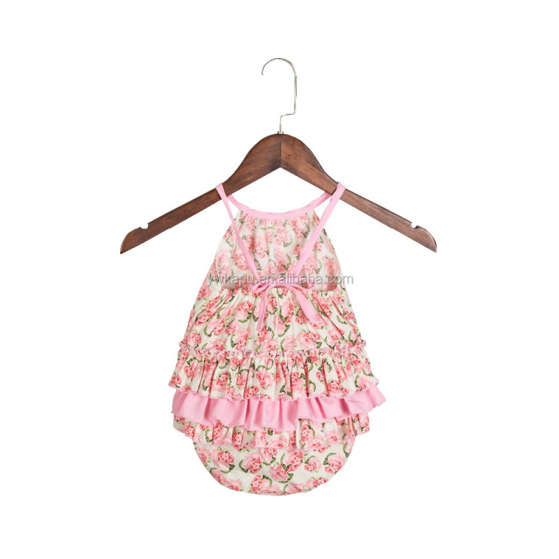2018 Latest Fashion Design Summer Romper Soft textile Baby Bubble Romper Vintage Smocked Clothing Lovely Smocked Romper