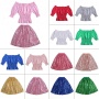 Wholesale Toddler Girl Clothes New Design Smock Top And Sequin Skirt Set