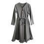 Baby Girl Dress Fashion High Quality Ribbed Autumn Long Sleeves Maxi Cotton for Children 100% Cotton Solid Pattern 1pc/opp Bag