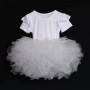 Ruffle Sleeve Cute Princess Pink Birthday Party Tutu Dance Dress For Girl