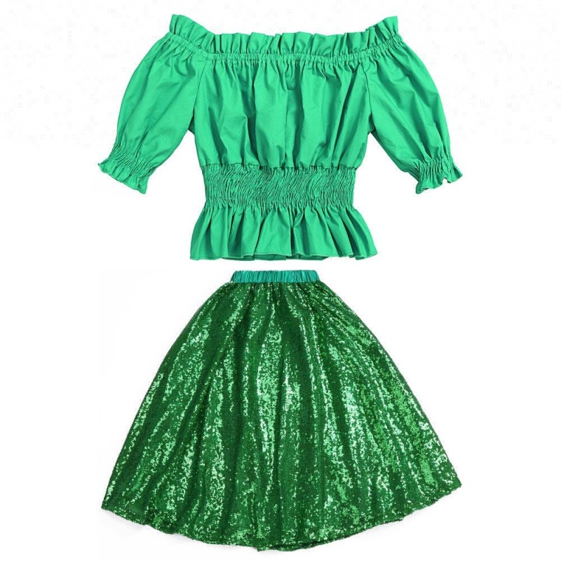 Wholesale Toddler Girl Clothes New Design Smock Top And Sequin Skirt Set