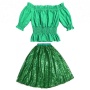 Wholesale Toddler Girl Clothes New Design Smock Top And Sequin Skirt Set