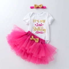 New Boutiques Baby Girl Romper With Tulle Tutu Skirts And Headband Set