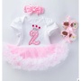 Wholesale Baby Birthday Tutu Tulle Dress With Baby Shoes And Headband Set