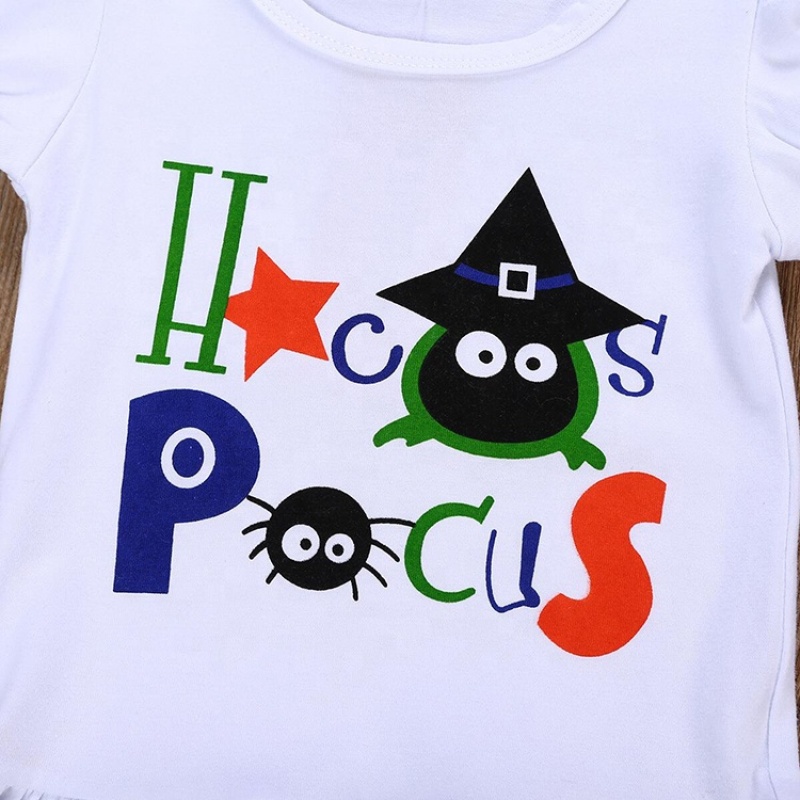 Halloween kids puff sleeves polka dot flared pants trendy toddler clothes