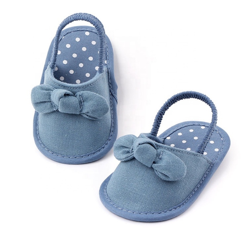 New design customized slide-on solid color bow sandals