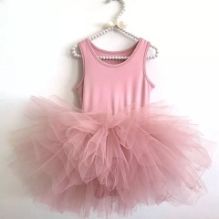 Wholesale Kids Ballet Tulle Dusty Pink Dance Tutu Dress For Girls