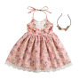 Baby Girl Kids Vintage Flower Tutu Backless Princess Dresses